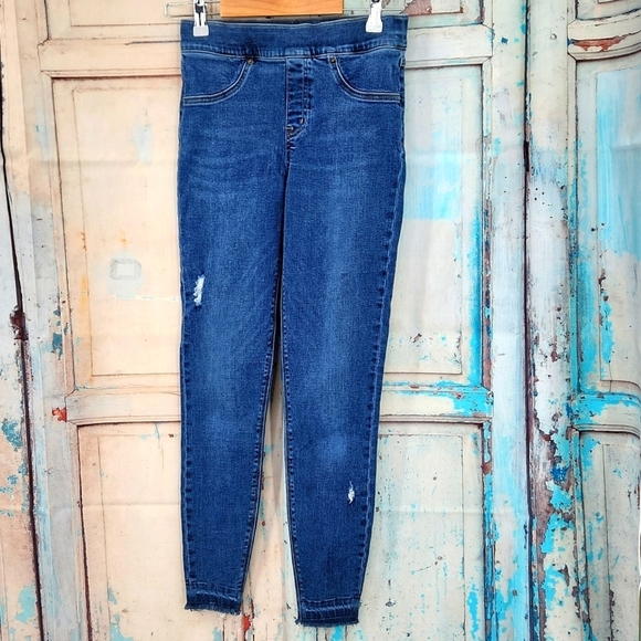 Spanx Distressed Ankle Skinny Jean Medium Wash - Picture 2 of 5